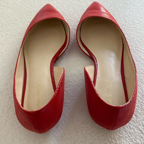 EUC Nine West Orange D’Orsay pointy toe flats - Picture 4 of 10